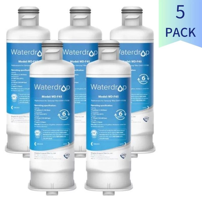 Waterdrop DA97 17376B HAF QIN EXP water Filter Replacement Samsung DA97 08006C RF28R7201SR RF28R7351SG WD F45 Water Filters NSF 42 Certified 5 PACK cc993968 b350 43c6 8cdb 1866dad5786