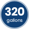 320 gallons